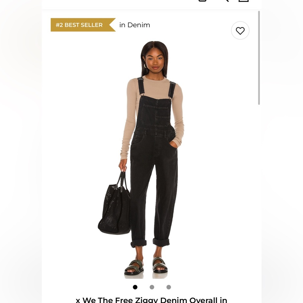 Free People - Ziggy black overalls size L